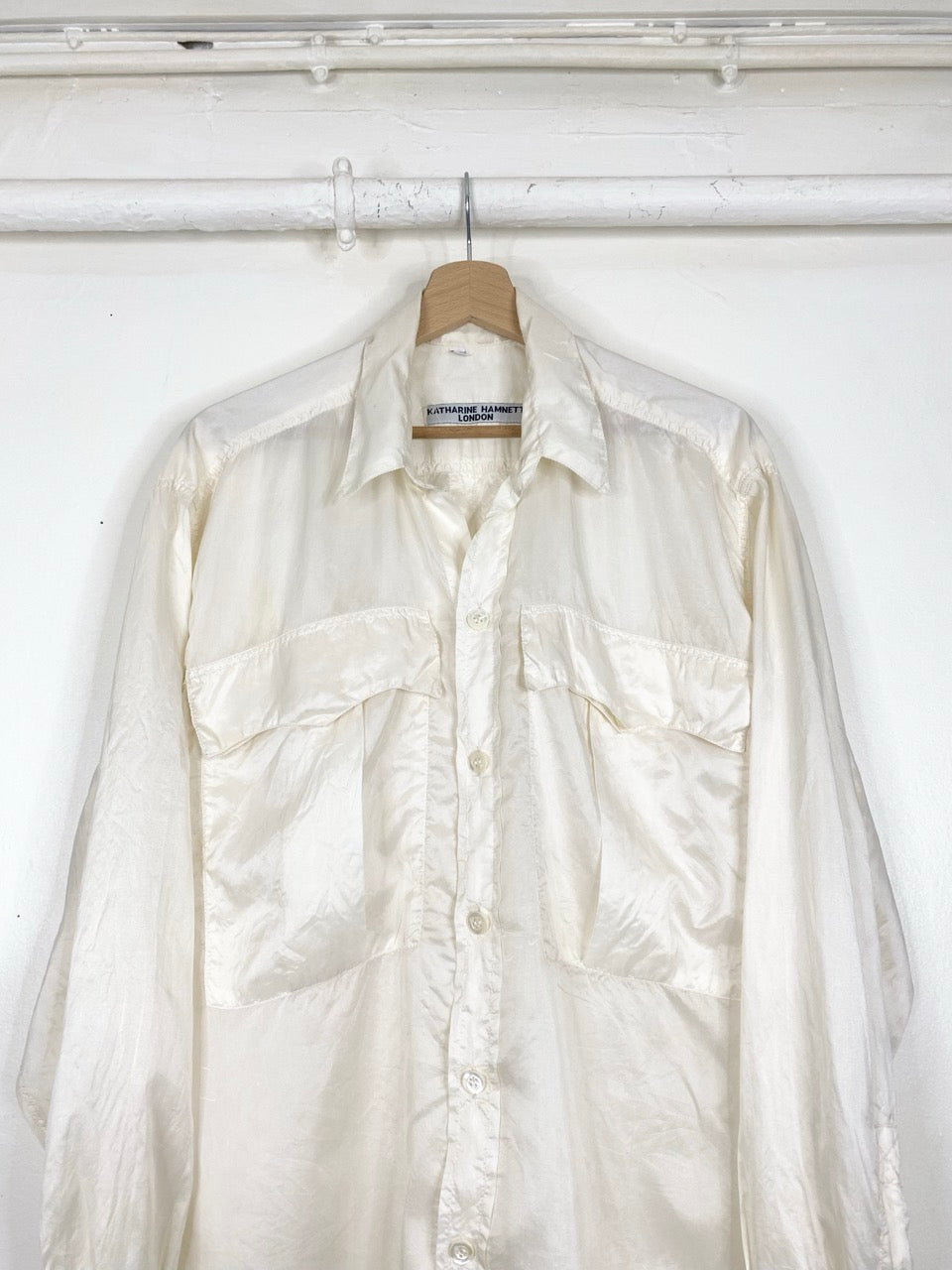 80s Katharine Hamnett  oversize silk shirt (M)