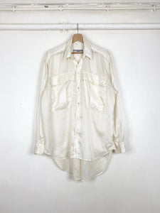 80s Katharine Hamnett  oversize silk shirt (M)