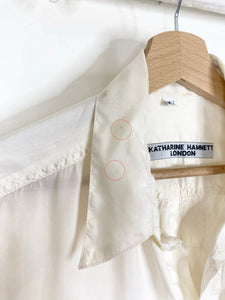 80s Katharine Hamnett  oversize silk shirt (M)