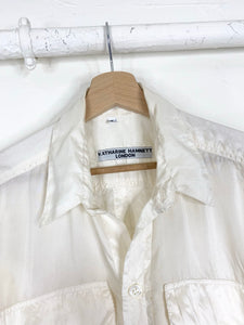 80s Katharine Hamnett  oversize silk shirt (M)