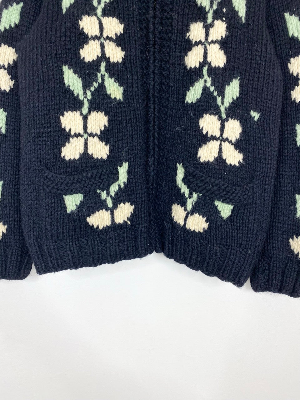 60s Cowichan handmade wool sweater (S)