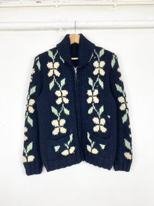 60s Cowichan handmade wool sweater (S)