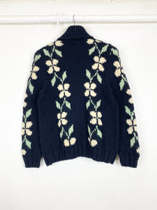 60s Cowichan handmade wool sweater (S)