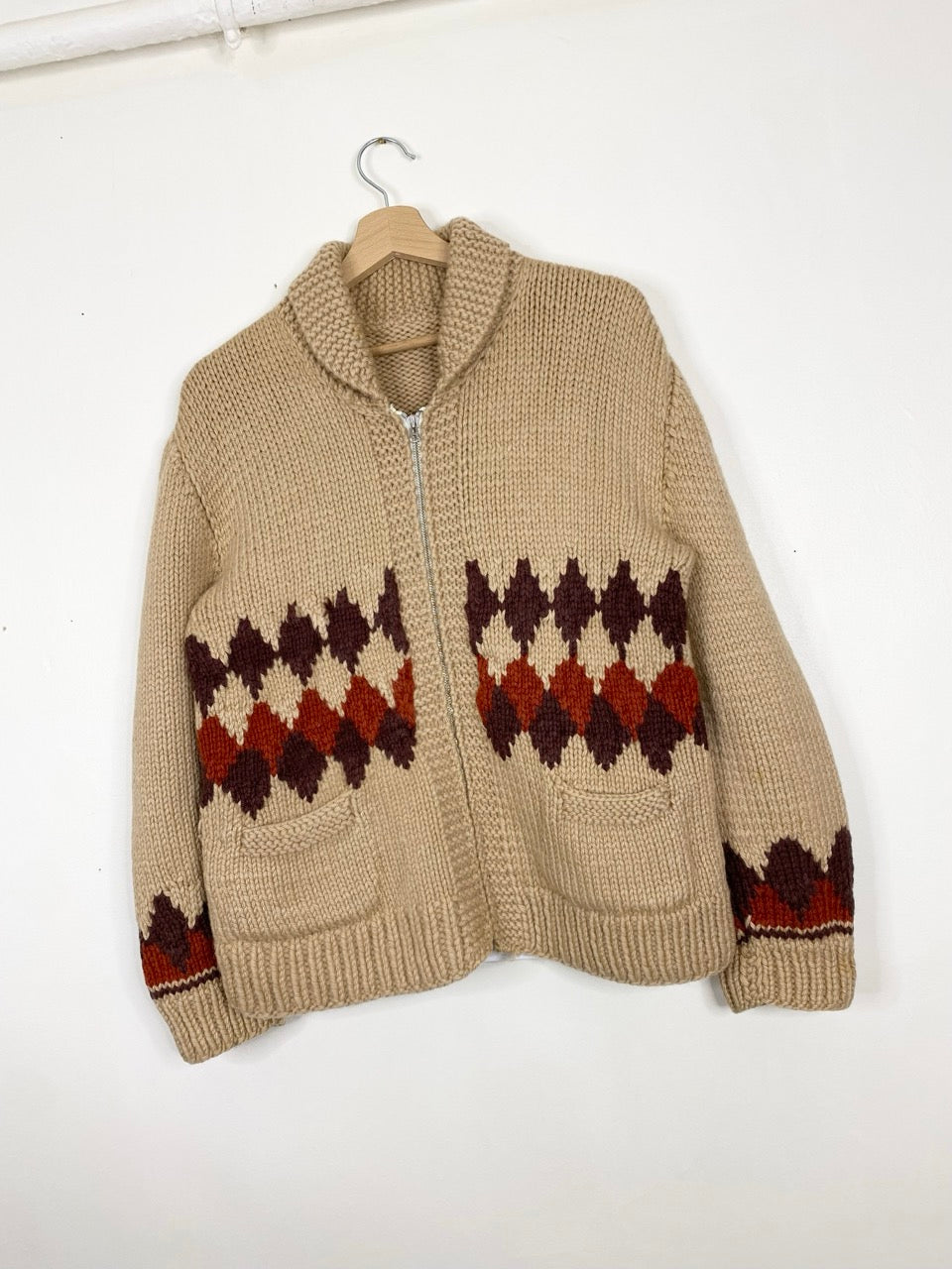 60s Cowichan handmade wool sweater