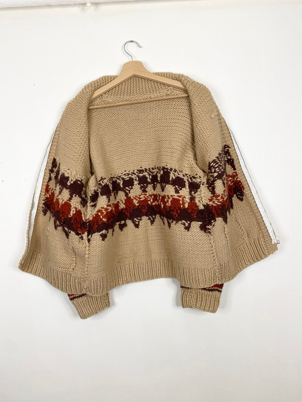 60s Cowichan handmade wool sweater