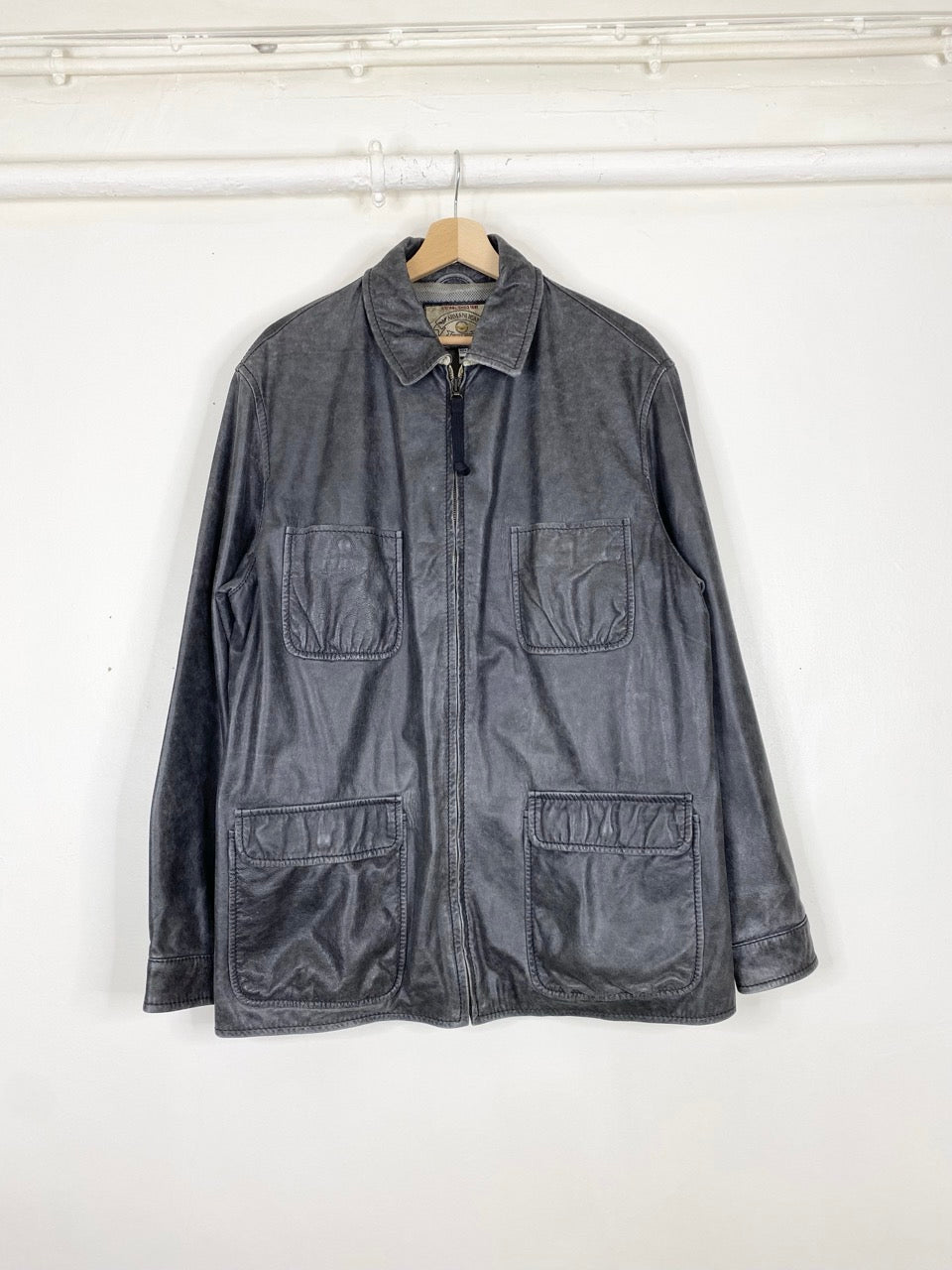 90s faded Armani leather jacket (M)