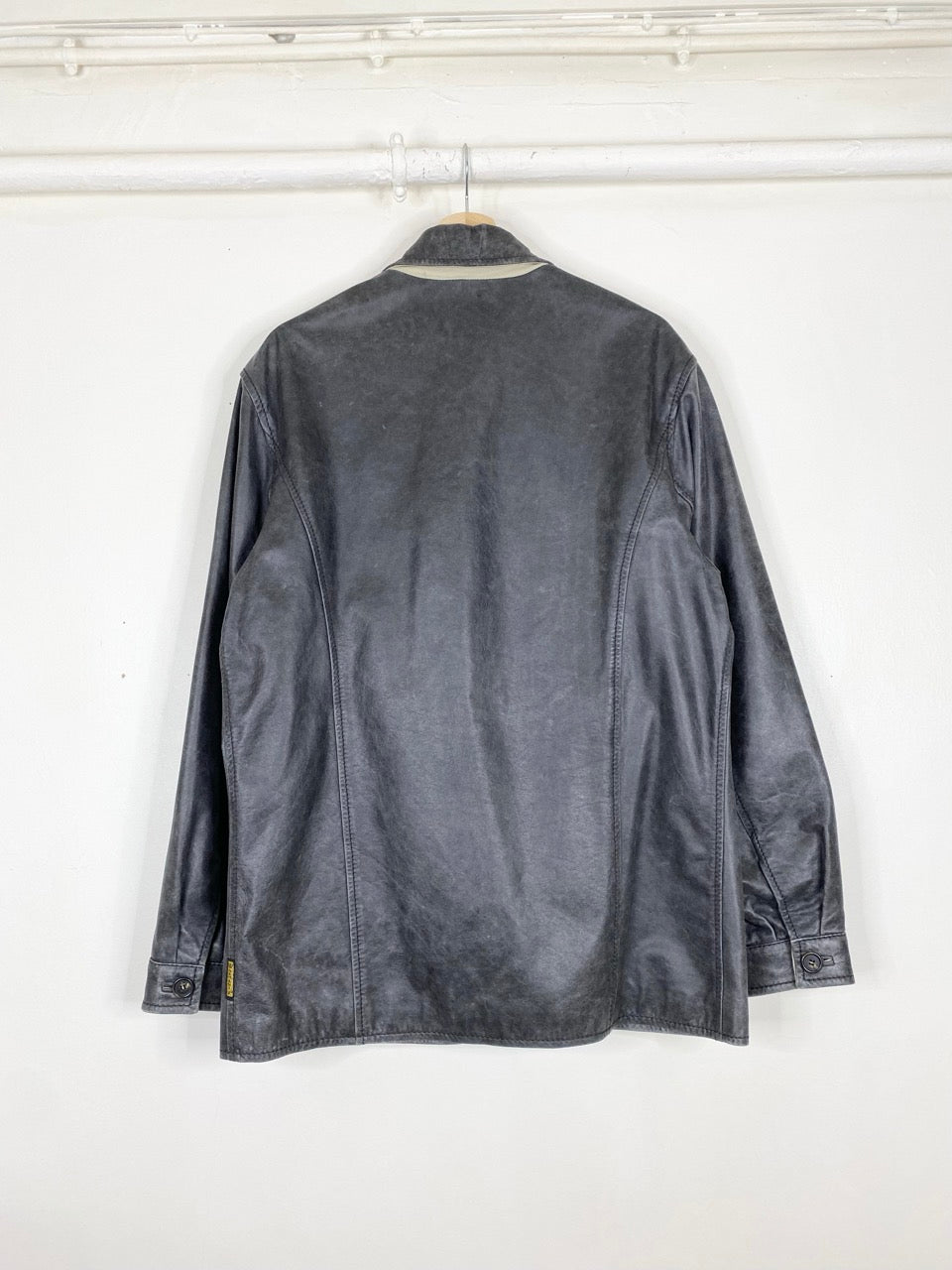 90s faded Armani leather jacket (M)