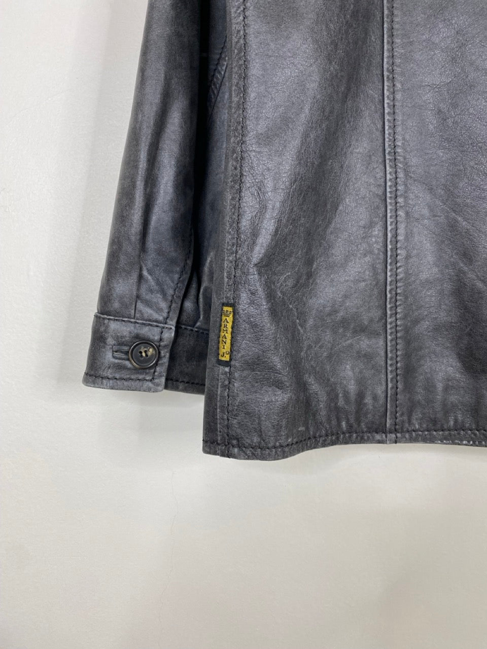 90s faded Armani leather jacket (M)