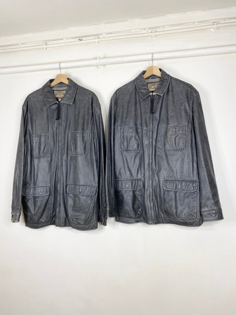 90s faded Armani leather jacket (M)