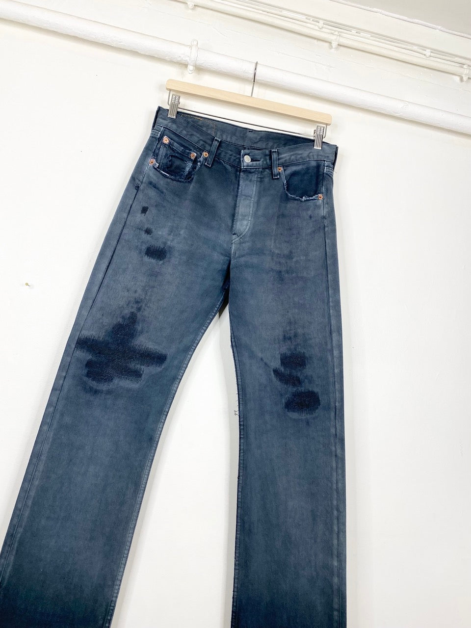 Overdyed and repaired Levi's 501