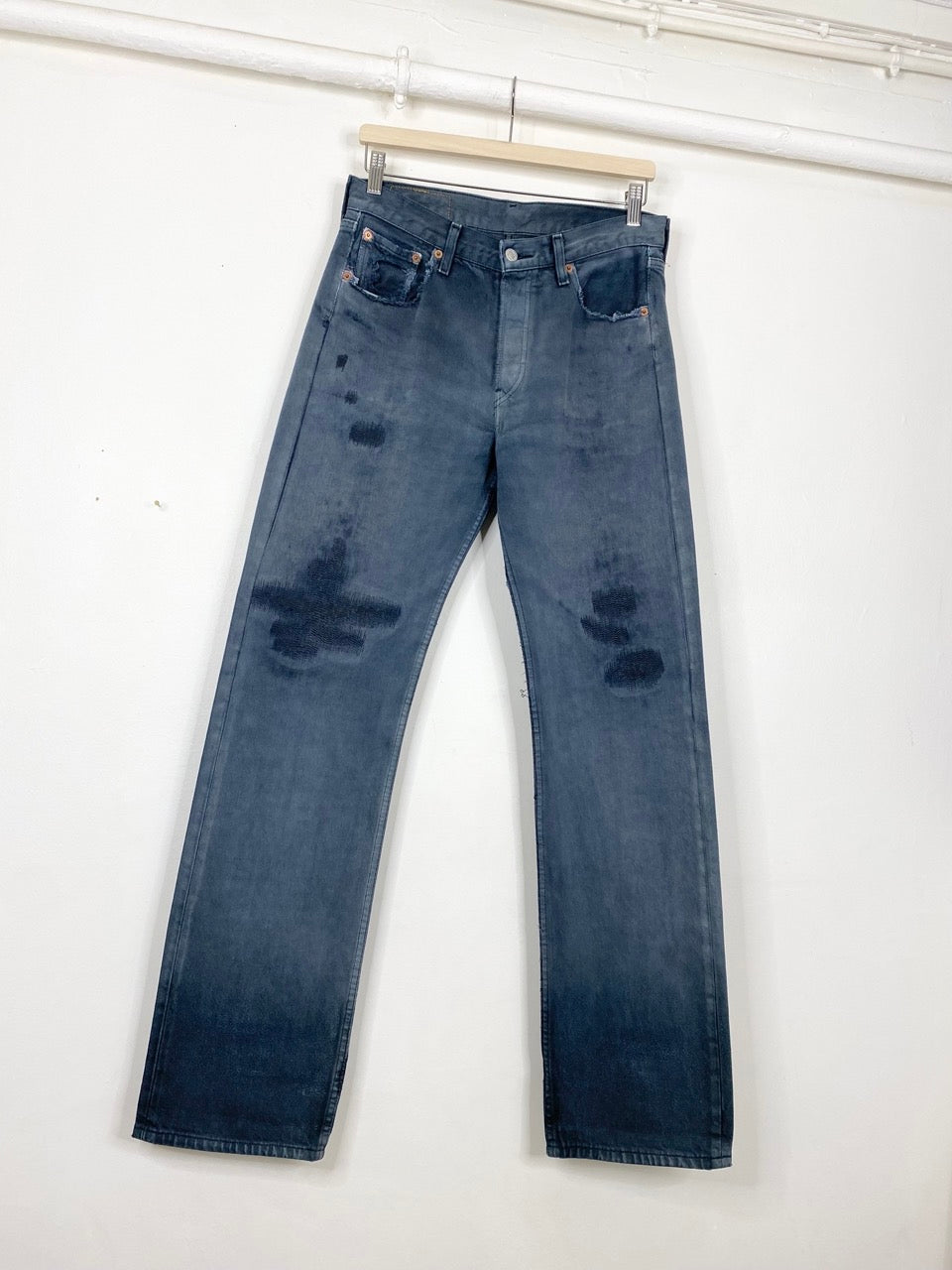 Overdyed and repaired Levi's 501