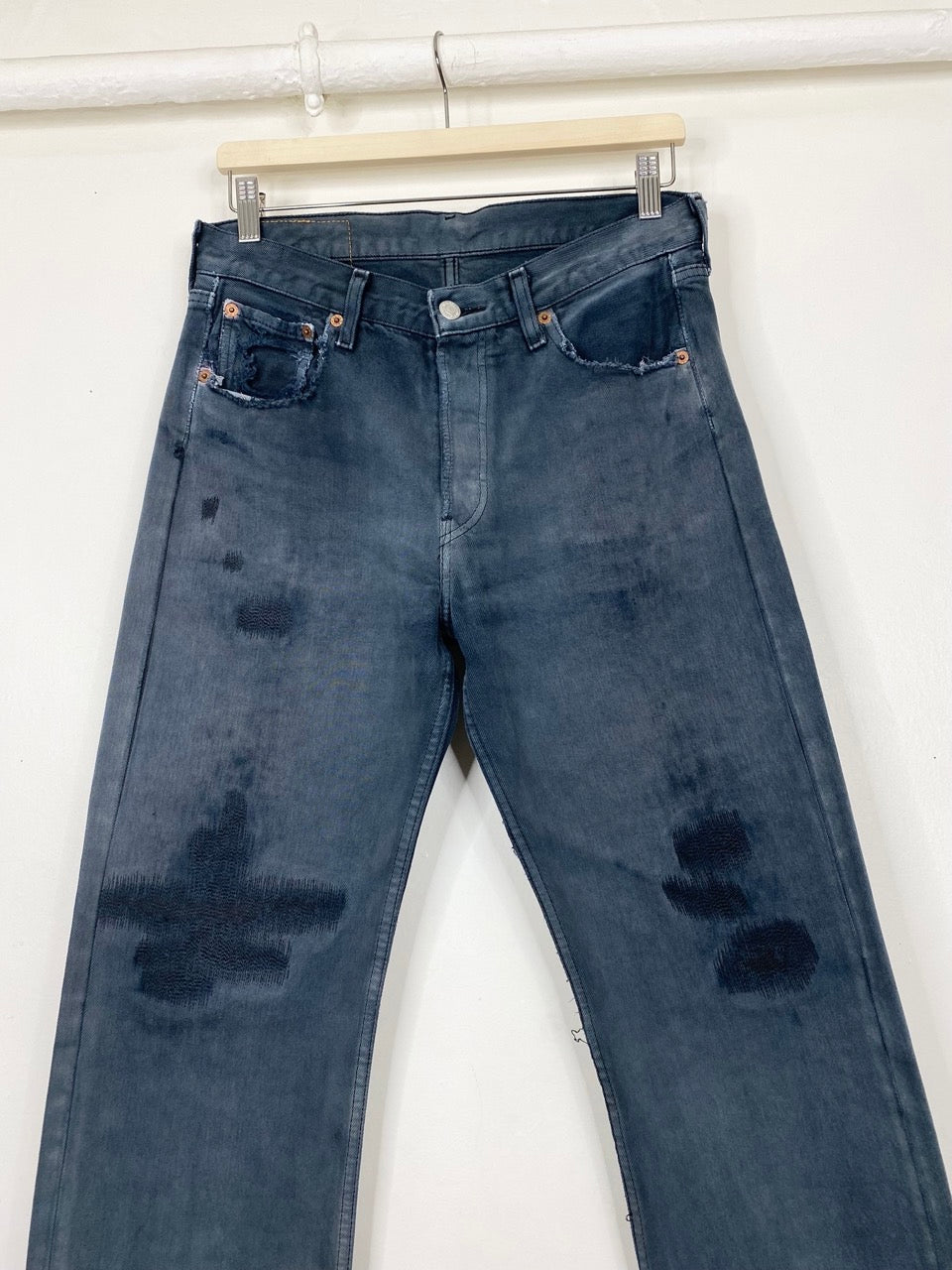 Overdyed and repaired Levi's 501